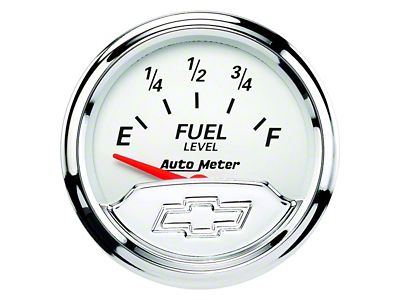 Auto Meter Chevy Vintage Series 2-1/16-Inch Fuel Level Gauge; 240 ohm Empty to 33 ohm Full (Universal; Some Adaptation May Be Required)