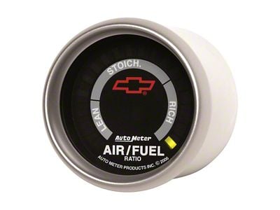 Auto Meter Chevy Black Series 2-1/16-Inch Narrowband Air/Fuel Ratio Gauge; Lean-Rich (Universal; Some Adaptation May Be Required)