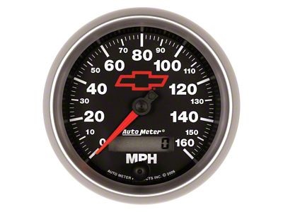 Auto Meter Chevy Black Series 3-3/8-Inch Programmable Speedometer; 0-160 MPH (Universal; Some Adaptation May Be Required)