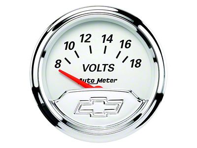 Auto Meter Chevy Vintage Series 2-1/16-Inch Voltmeter Gauge; 8-18V (Universal; Some Adaptation May Be Required)