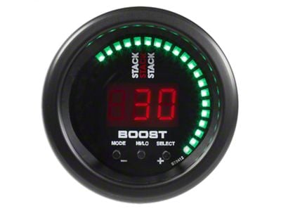 Auto Meter STACK Black Series 52mm Booster Controller; -1 to +2 Bar (Universal; Some Adaptation May Be Required)