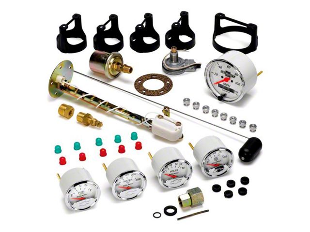 Auto Meter Chevrolet Heritage Bowtie 5-Gauge Kit; Electrical (Universal; Some Adaptation May Be Required)