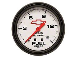 Auto Meter Chevy White Series 2-5/8-Inch Fuel Pressure Gauge with Isolator; 0-15 PSI (Universal; Some Adaptation May Be Required)