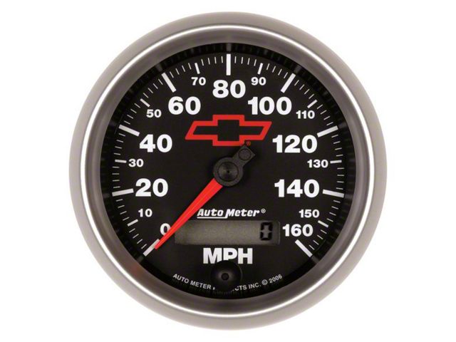 Auto Meter Speedometer Gauge with Chevy Red Bowtie Logo; Electrical (Universal; Some Adaptation May Be Required)