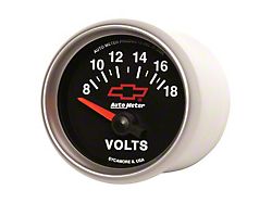 Auto Meter Voltmeter Gauge with Chevy Red Bowtie Logo; Electrical (Universal; Some Adaptation May Be Required)
