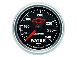 Auto Meter Chevy Black Series 2-1/16-Inch Water Temperature Gauge; 120-240 Fahrenheit; Mechanical (Universal; Some Adaptation May Be Required)