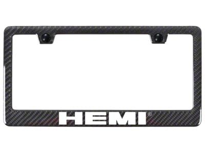 Autogold HEMI Carbon Fiber License Plate Frame; White (Universal; Some Adaptation May Be Required)