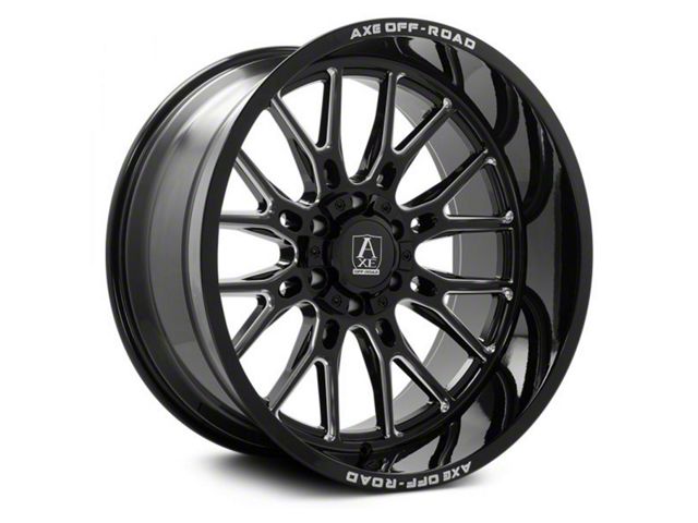 Axe Wheels Atlas Gloss Black Milled 8-Lug Wheel; 22x12; -44mm Offset (03-09 RAM 2500)