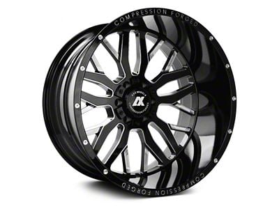 Axe Wheels AX1.0 Gloss Black Milled 8-Lug Wheel; 22x14; -76mm Offset (03-09 RAM 2500)