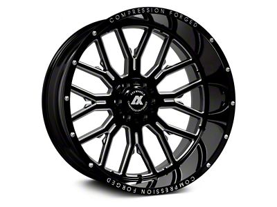 Axe Wheels AX6.0 Gloss Black Milled 8-Lug Wheel; 22x12; -44mm Offset (03-09 RAM 2500)