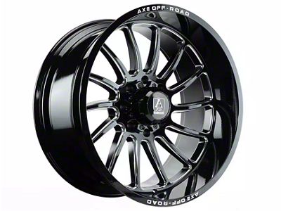 Axe Wheels Chronus Gloss Black Milled 8-Lug Wheel; 22x12; -44mm Offset (03-09 RAM 2500)