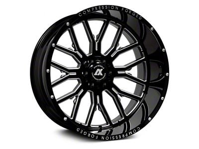 Axe Wheels AX6.0 Gloss Black Milled 8-Lug Wheel; 22x12; -44mm Offset (03-09 RAM 3500 SRW)