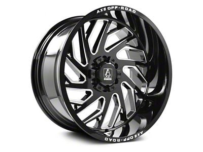 Axe Wheels Zeus Gloss Black Milled 8-Lug Wheel; 20x12; -44mm Offset (03-09 RAM 3500 SRW)