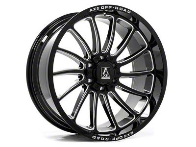 Axe Wheels Chronus Gloss Black Milled 6-Lug Wheel; 22x12; -44mm Offset (04-08 F-150)