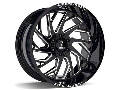 Axe Wheels Zeus Gloss Black Milled 6-Lug Wheel; 20x12; -44mm Offset (07-13 Sierra 1500)