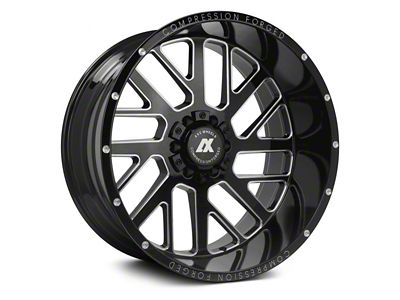 Axe Wheels AX2.0 Gloss Black Milled 8-Lug Wheel; 20x12; -44mm Offset (11-14 Silverado 3500 HD SRW)