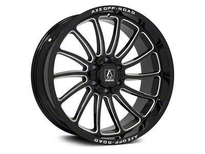 Axe Wheels Chronus Gloss Black Milled 8-Lug Wheel; 22x10; -19mm Offset (11-14 Silverado 3500 HD SRW)