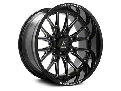 Axe Wheels Atlas Gloss Black Milled 8-Lug Wheel; 22x12; -44mm Offset (10-18 RAM 3500 SRW)