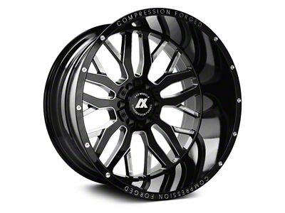 Axe Wheels AX1.0 Gloss Black Milled 8-Lug Wheel; 22x14; -76mm Offset (10-18 RAM 3500 SRW)