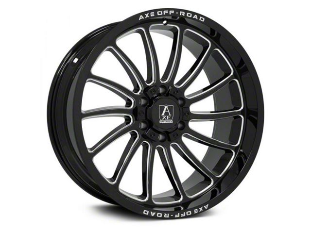 Axe Wheels Chronus Gloss Black Milled 8-Lug Wheel; 22x10; -19mm Offset (15-19 Sierra 2500 HD)