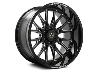 Axe Wheels Atlas Gloss Black Milled 6-Lug Wheel; 24x12; -44mm Offset (99-06 Silverado 1500)