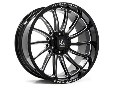 Axe Wheels Chronus Gloss Black Milled 6-Lug Wheel; 20x10; -19mm Offset (99-06 Silverado 1500)