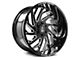 Axe Wheels Zeus Gloss Black Milled 6-Lug Wheel; 22x12; -44mm Offset (99-06 Silverado 1500)