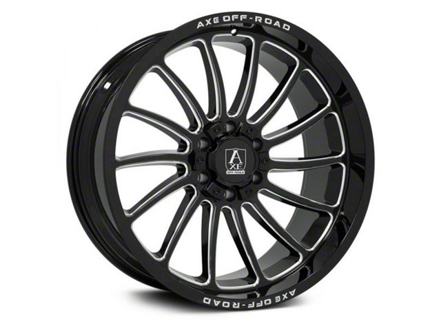 Axe Wheels Chronus Gloss Black Milled 8-Lug Wheel; 22x10; -19mm Offset (07-10 Sierra 2500 HD)