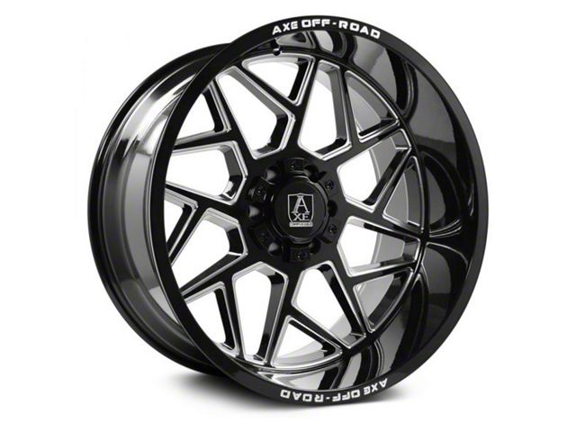 Axe Wheels Nemesis Gloss Black Milled 8-Lug Wheel; 22x12; -44mm Offset (07-10 Sierra 2500 HD)