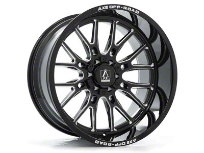 Axe Wheels Atlas Gloss Black Milled 8-Lug Wheel; 20x10; -19mm Offset (07-10 Sierra 3500 HD SRW)