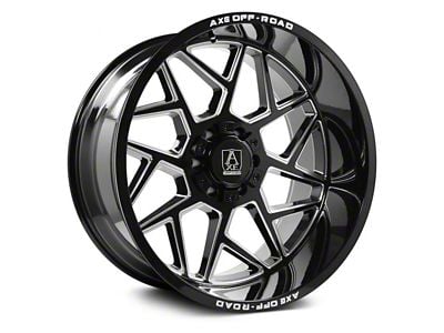 Axe Wheels Nemesis Gloss Black Milled 8-Lug Wheel; 22x12; -44mm Offset (07-10 Silverado 2500 HD)