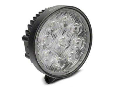 4-Inch Work Visor 9 LED Round Light; 30 Degree Flood Beam (Universal; Some Adaptation May Be Required)