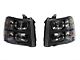 Euro Crystal Headlights; Matte Black Housing; Clear Lens (07-13 Silverado 1500)