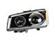 LED Halo Projector Headlights; Black Housing; Clear Lens (03-06 Silverado 1500)