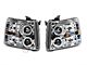 LED Halo Projector Headlights; Chrome Housing; Clear Lens (07-13 Silverado 1500)