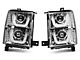 Dual U-Bar Halo Projector Headlights; Chrome Housing; Clear Lens (14-15 Silverado 1500)