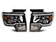 Raxiom Axial Series Headlights with Sequential LED Bar; Black Housing; Clear Lens (09-14 F-150 w/ Factory Halogen Headlights)