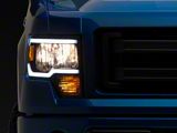 Raxiom Axial Series Headlights with LED Bar; Black Housing; Clear Lens (09-14 F-150 w/ Factory Halogen Headlights)