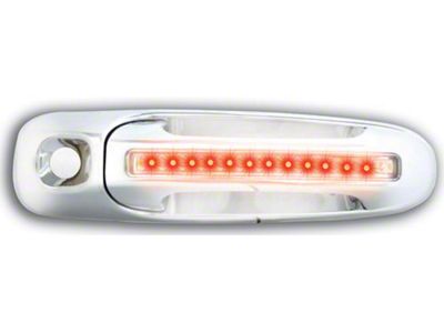 Front Chrome LED Door Handles; Red LED; Clear Lens (02-06 RAM 1500)