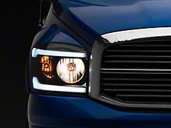 Raxiom Axial Series Headlights with Sequential LED Bar; Black Housing; Clear Lens (06-08 RAM 1500)