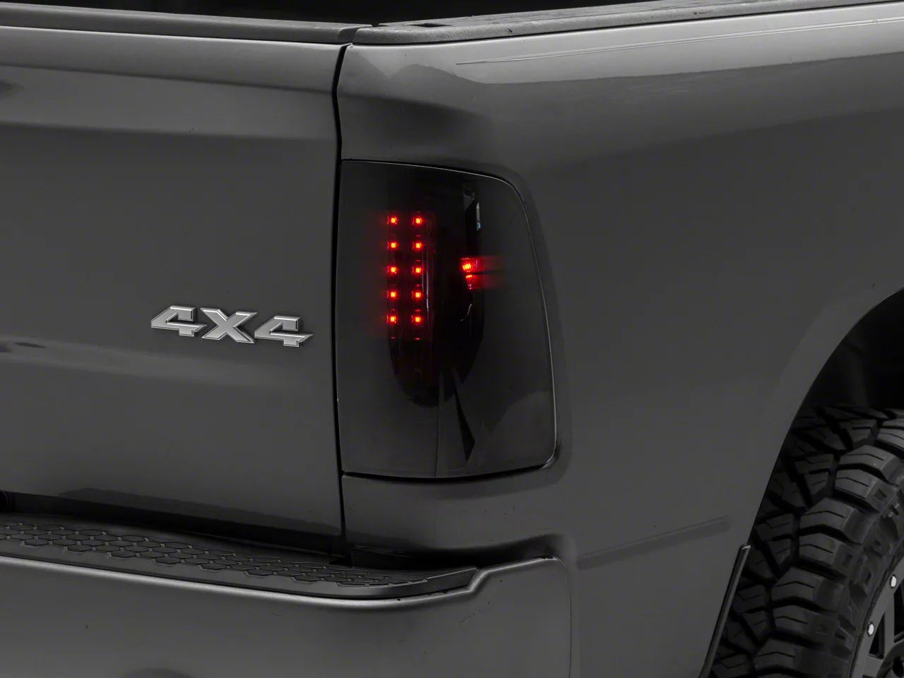 Raxiom RAM 1500 Axial Series LED Tail Lights; Black Housing; Smoked