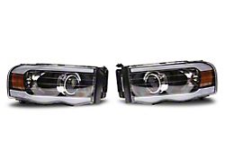 Raxiom Axial Series Proejctor Headlights with Sequential LED Bar; Black Housing; Clear Lens (02-05 RAM 1500)