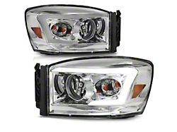 Raxiom Axial Series LED DRL Projector Headlights; Chrome Housing; Clear Lens (06-09 RAM 2500)