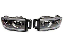 Raxiom Axial Series LED Projector Headlights; Black Housing; Clear Lens (03-05 RAM 2500)