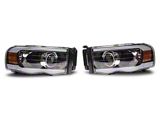 Raxiom Axial Series Proejctor Headlights with Sequential LED Bar; Black Housing; Clear Lens (03-05 RAM 2500)