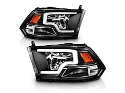 Raxiom Axial Series LED Headlights; Black Housing; Clear Lens (10-18 RAM 3500 w/ Factory Halogen Non-Projector Headlights)