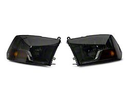 Raxiom Axial Series OEM Style Replacement Headlights with Single Bulb; Chrome Housing; Smoked Lens (10-18 RAM 3500 w/ Factory Halogen Non-Projector Headlights)