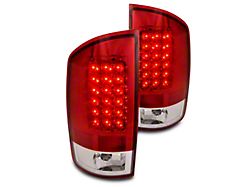 LED Tail Lights; Chrome Housing; Red/Clear Lens (02-06 RAM 1500)