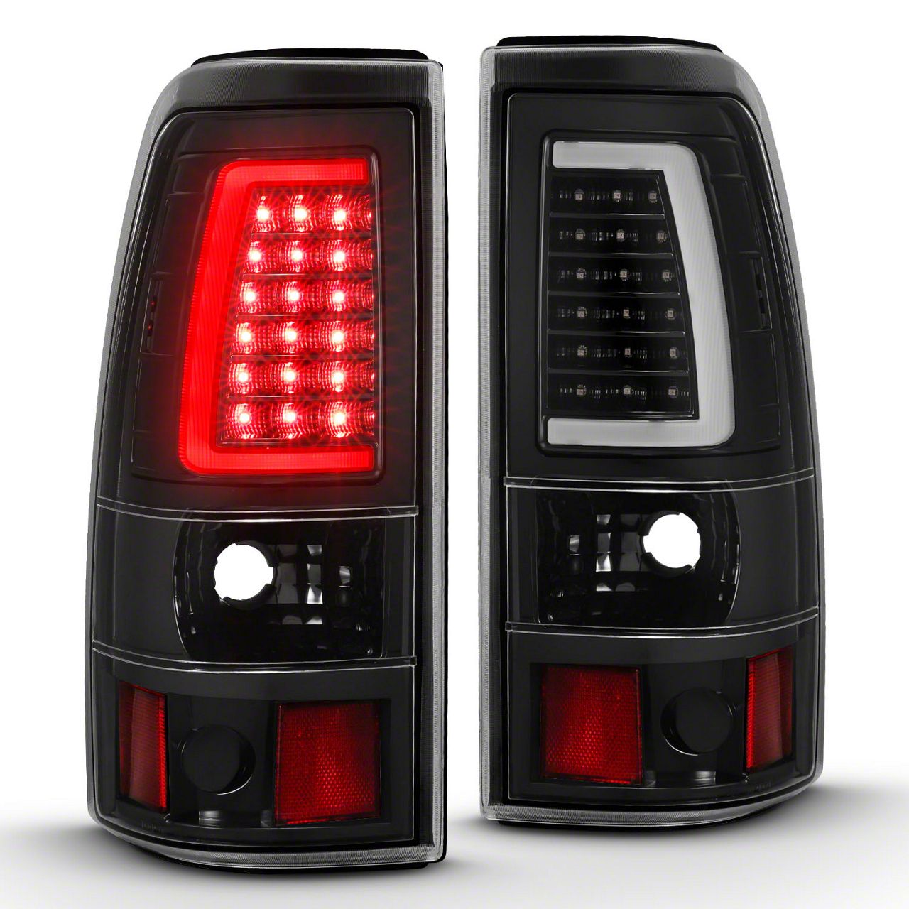 Raxiom Sierra 1500 Axial Series LED Tail Lights; Black Housing; Clear