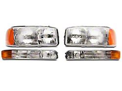 Raxiom Axial Series OEM Style Replacement Headlights; Chrome Housing; Clear Lens (99-06 Sierra 1500)